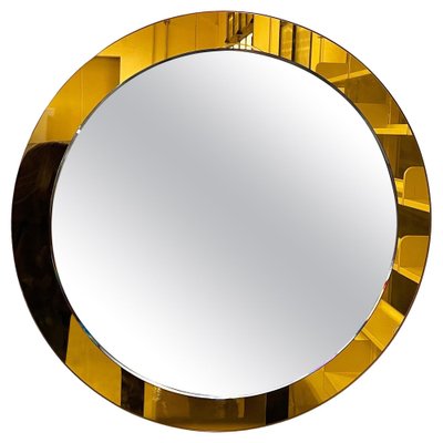 Mid-Century Modern Italian Wall Mirror with Yellow Frame, 1960s-GDD-1750892