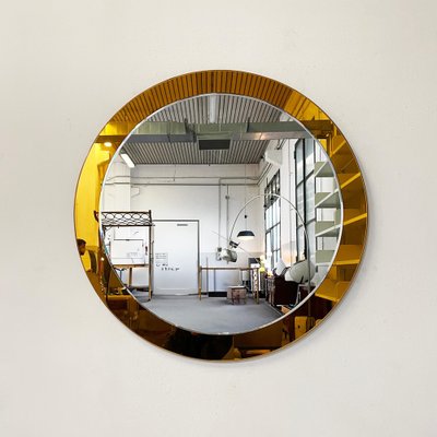 Mid-Century Modern Italian Wall Mirror with Yellow Frame, 1960s-GDD-1750892