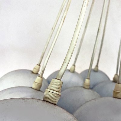 Mid-Century Modern Italian White 19 Lights Chandelier with Cluster Structure, 1970s-GDD-1097159