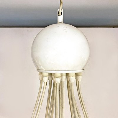 Mid-Century Modern Italian White 19 Lights Chandelier with Cluster Structure, 1970s-GDD-1097159