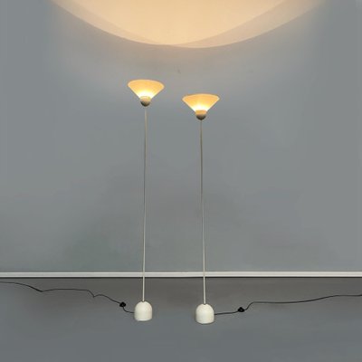 Mid-Century Modern Italian White Metal Floor Lamp, 1980s, Set of 2-GDD-1324650