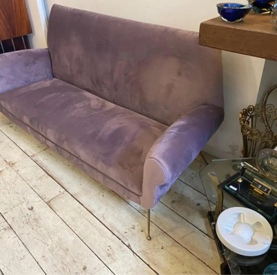 Mid-Century Modern Italian Wisteria Velvet Sofa by Gigi Radice, 1950s-NMK-1732208