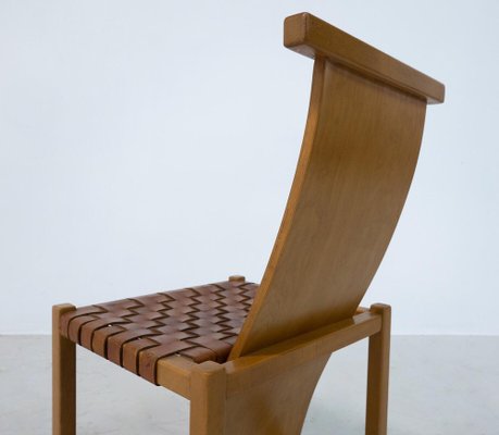 Mid-Century Modern Italian Wood and Leather Chairs, 1950s, Set of 12-FGA-1783826