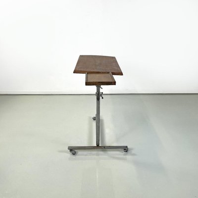 Mid-Century Modern Italian Wood and Metal Industrial Work Table, 1960s-GDD-1740089