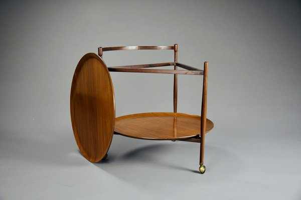 Mid-Century Modern Italian Wooden Two Tier Serving Cart-IEI-1153865