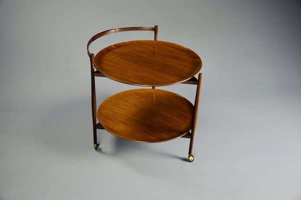 Mid-Century Modern Italian Wooden Two Tier Serving Cart-IEI-1153865