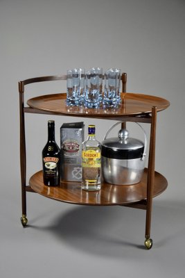 Mid-Century Modern Italian Wooden Two Tier Serving Cart-IEI-1153865