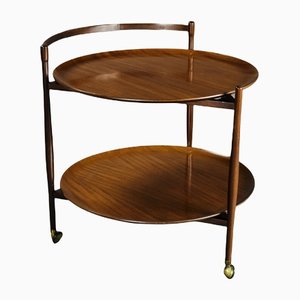 Mid-Century Modern Italian Wooden Two Tier Serving Cart-IEI-1153865