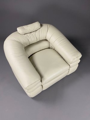 Mid-Century Modern Ivory Leather Straccio Lounge Chair from Zanotta, Italy-IEI-1166329