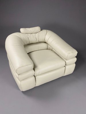 Mid-Century Modern Ivory Leather Straccio Lounge Chair from Zanotta, Italy-IEI-1166329