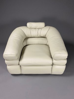 Mid-Century Modern Ivory Leather Straccio Lounge Chair from Zanotta, Italy-IEI-1166329