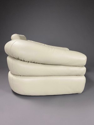 Mid-Century Modern Ivory Leather Straccio Lounge Chair from Zanotta, Italy-IEI-1166329