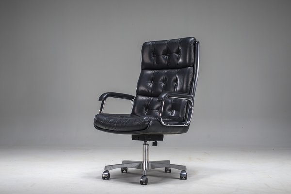 Mid-Century Modern Leather Office Chair by Ring Mekanikk, 1970s-ZZH-2041401