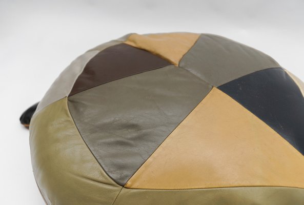 Mid-Century Modern Leather Turtle Poufs, Switzerland, 1960s, Set of 3-KQB-1810999