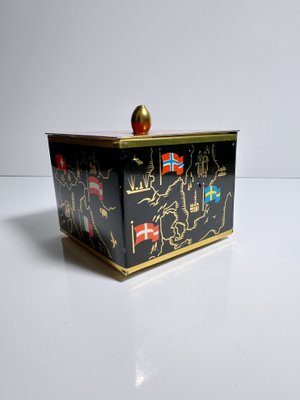 Mid-Century Modern Lidded Box with European Flag Motif, 1960s-VTK-2020677