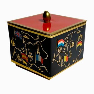 Mid-Century Modern Lidded Box with European Flag Motif, 1960s-VTK-2020677