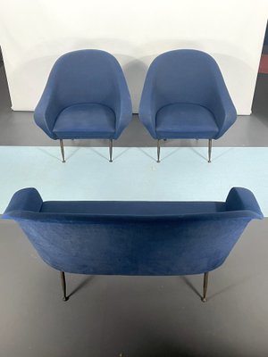 Mid-Century Modern Loveseat and Armchairs by Gastone Rinaldi, 1950s, Set of 3-OT-1239098