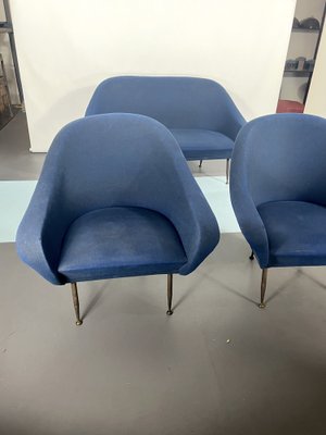 Mid-Century Modern Loveseat and Armchairs by Gastone Rinaldi, 1950s, Set of 3-OT-1239098