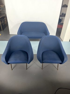 Mid-Century Modern Loveseat and Armchairs by Gastone Rinaldi, 1950s, Set of 3-OT-1239098