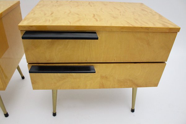 Mid-Century Modern Maple Nightstands, Italy, 1960s, Set of 2-NB-920109