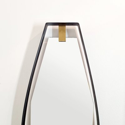 Mid-Century Modern Metal and Brass Mirror by Santambrogio & De Berti, 1950s-PUG-2035971