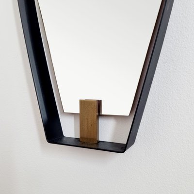 Mid-Century Modern Metal and Brass Mirror by Santambrogio & De Berti, 1950s-PUG-2035971