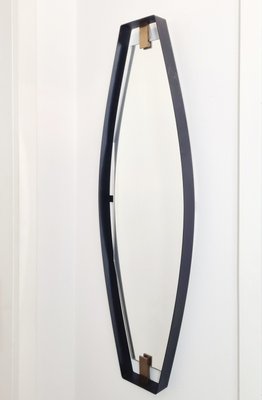 Mid-Century Modern Metal and Brass Mirror by Santambrogio & De Berti, 1950s-PUG-2035971