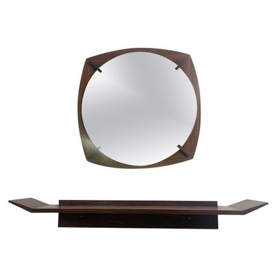 Mid-Century Modern Mirror and Console in Wood, Italy, 1960s, Set of 2-FGA-1722807