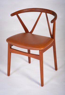 Mid-Century Modern Model 255 Teak and Leather Dining Chair by Henning Kjærnulf for Bruno Hansen, Denmark, 1960s-ZGQ-1734670