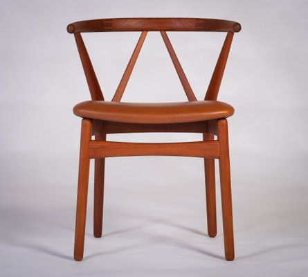 Mid-Century Modern Model 255 Teak and Leather Dining Chair by Henning Kjærnulf for Bruno Hansen, Denmark, 1960s-ZGQ-1734670