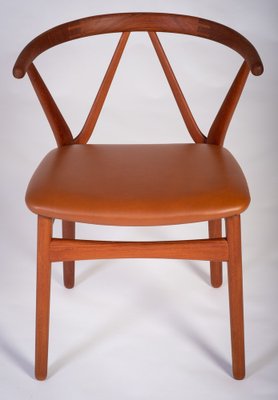 Mid-Century Modern Model 255 Teak and Leather Dining Chair by Henning Kjærnulf for Bruno Hansen, Denmark, 1960s-ZGQ-1734670