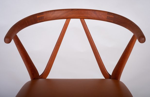 Mid-Century Modern Model 255 Teak and Leather Dining Chair by Henning Kjærnulf for Bruno Hansen, Denmark, 1960s-ZGQ-1734670