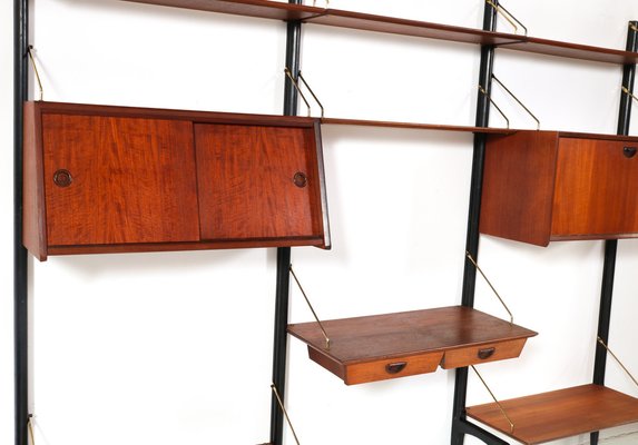 Mid-Century Modern Modular Wall Unit in Teak by Louis van Teeffelen for Wébé, 1950s, Set of 13-MY-1780739