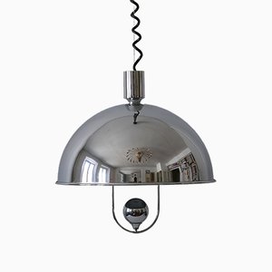 Mid-Century Modern Nickel-Plated Brass Pendant Lamp by Florian Schulz, 1970s-WPT-1010147