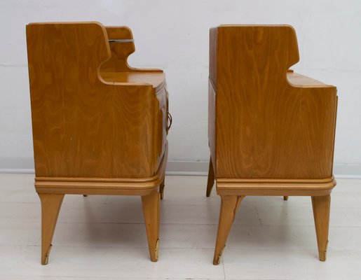 Mid-Century Modern Nightstands in Ashwood, Italy, 1950s, Set of 2-FER-765648