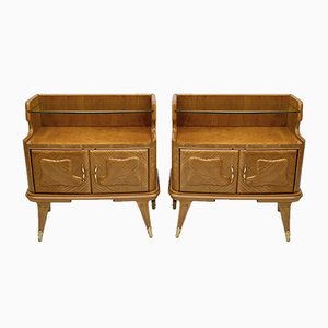 Mid-Century Modern Nightstands in Ashwood, Italy, 1950s, Set of 2-FER-765648