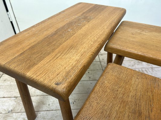 Mid-Century Modern Oak Nesting Tables from Oisterwijk, Netherlands, 1970s, Set of 3-WZZ-1408789