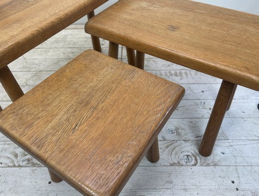 Mid-Century Modern Oak Nesting Tables from Oisterwijk, Netherlands, 1970s, Set of 3-WZZ-1408789