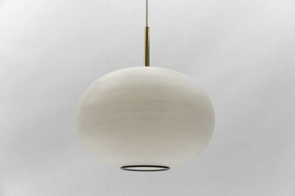 Mid-Century Modern Opaline Glass Ball Pendant Lamp by Doria Leuchten, Germany, 1960s-KQB-1734089