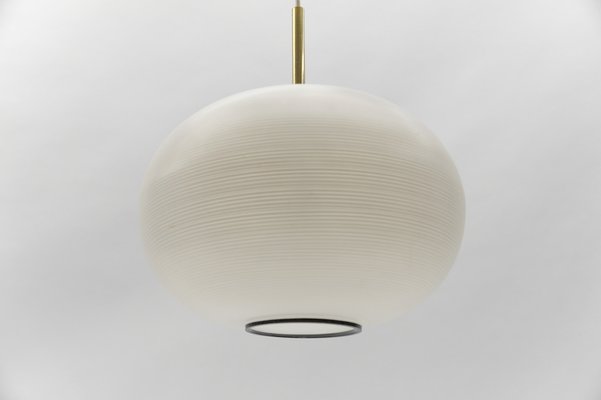 Mid-Century Modern Opaline Glass Ball Pendant Lamp by Doria Leuchten, Germany, 1960s-KQB-1734089