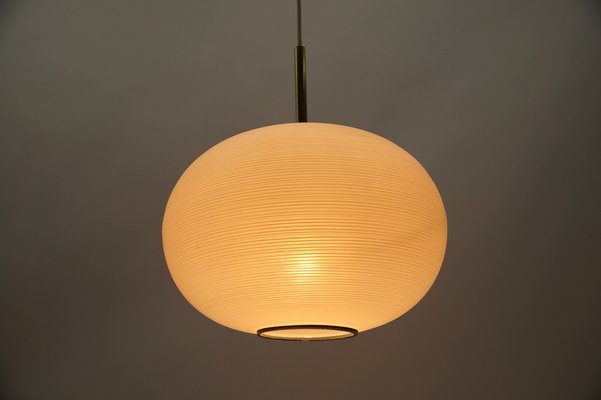 Mid-Century Modern Opaline Glass Ball Pendant Lamp by Doria Leuchten, Germany, 1960s-KQB-1734089