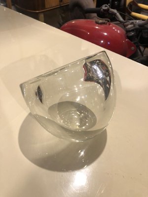 Mid-Century Modern Oval Bowl in Transparent Murano Glass by Alfredo Barbini-HQI-1277464