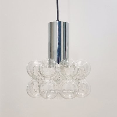 Mid-Century Modern Pendant in Bubble Glass and Chrome by Helena Tynell for Limburg, 1960s-BMM-1607955