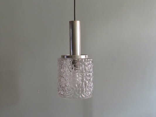 Mid-Century Modern Pendant in Glass & Chrome, Belgium, 1960s-UKG-1382805