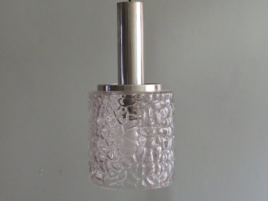 Mid-Century Modern Pendant in Glass & Chrome, Belgium, 1960s-UKG-1382805