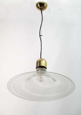 Mid-Century Modern Pendant Lamp in Spiral Murano Glass, Italy, 1970s-FER-1314597