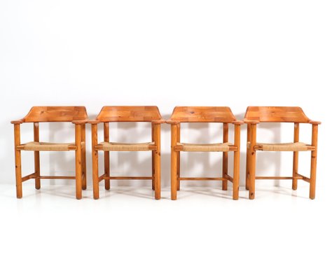 Mid-Century Modern Pine Armchairs by Rainer Daumiller, 1970s, Set of 4-MY-1320204