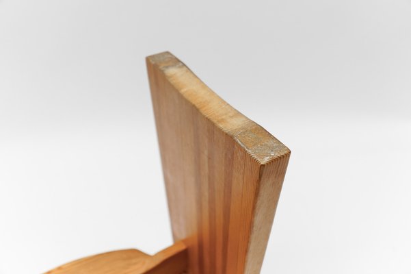 Mid-Century Modern Pine Wood Stool by Gilbert Marklund for Furusnickarn AB, 1970s-KQB-1736377