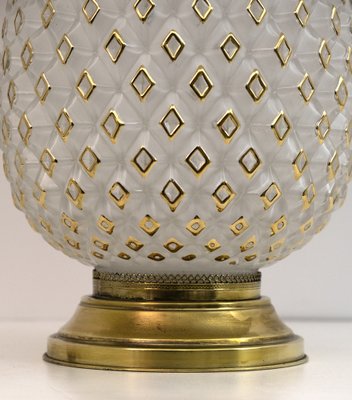 Mid-Century Modern Pineapple Table Lamp in Murano Glass & Brass, Italy, 1970-FER-1410735