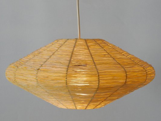 Mid-Century Modern Raffia Bast Pendant Lamp or Hanging Light, Germany, 1970s-WPT-1436122